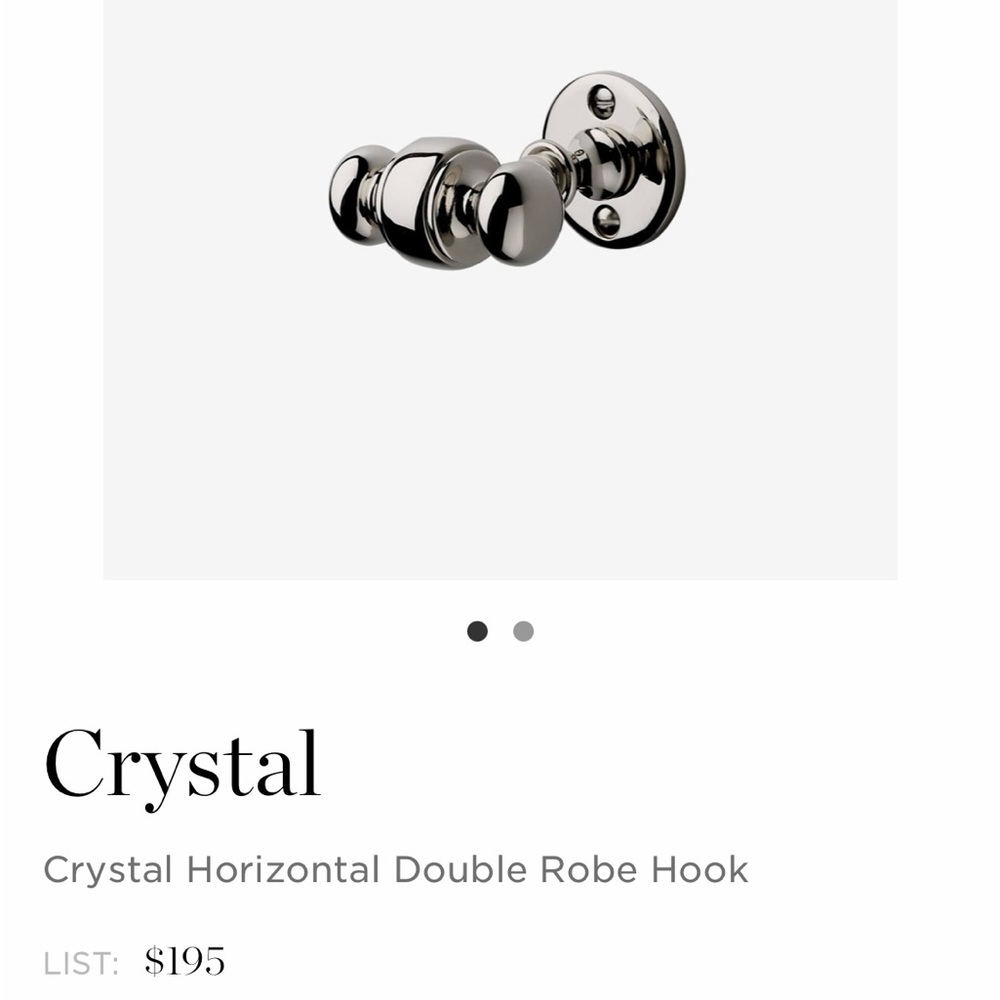 WATERWORKS double robe hook